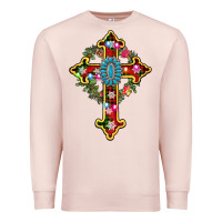Pale Pink christmas cross Premium Sweatshirt - AdoDesignShop