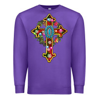Purple christmas cross Premium Sweatshirt - AdoDesignShop