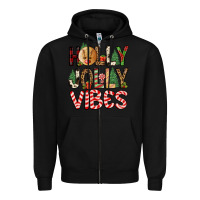 Black holly jolly vibes Zipper Hoodie - FaDigitalArtStudio