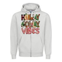 Dove Grey holly jolly vibes Zipper Hoodie - FaDigitalArtStudio