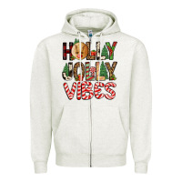 Holly Jolly Vibes Zipper Hoodie | Teevron