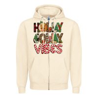 Sandshell holly jolly vibes Zipper Hoodie - FaDigitalArtStudio