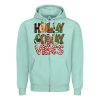 Seafoam holly jolly vibes Zipper Hoodie - FaDigitalArtStudio