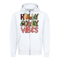 White holly jolly vibes Zipper Hoodie - FaDigitalArtStudio