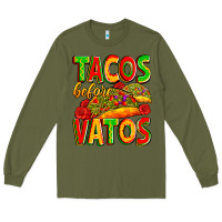 Army Green tacos before vatos Long Sleeve Tee - Zillion Design Studio