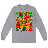 Heather Grey tacos before vatos Long Sleeve Tee - Zillion Design Studio