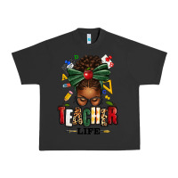 Pigment Black teacher life afro messy bun Urban Heavy Tee - texasbilliewilder