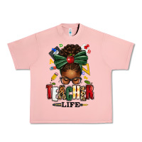 Salmon teacher life afro messy bun Urban Heavy Tee - texasbilliewilder
