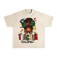 Sandshell teacher life afro messy bun Urban Heavy Tee - texasbilliewilder