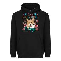 Black life is better with a corgi Heavyweight Hoodie - Jasminsmagicworld