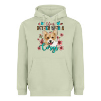 Matcha life is better with a corgi Heavyweight Hoodie - Jasminsmagicworld