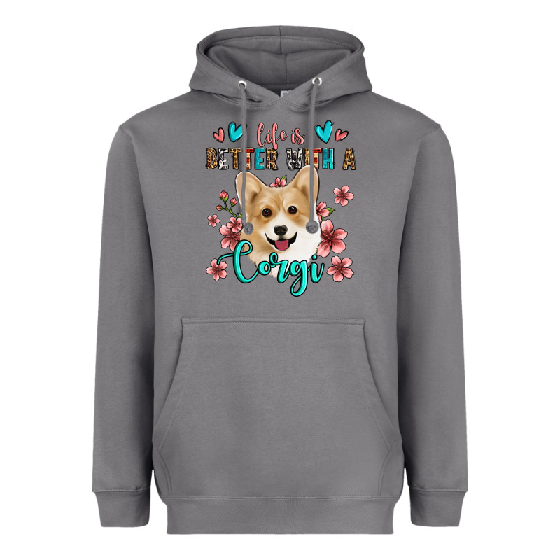 Life Is Better With A Corgi Heavyweight Hoodie by Jasminsmagicworld | Teevron