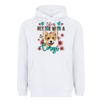 White life is better with a corgi Heavyweight Hoodie - Jasminsmagicworld