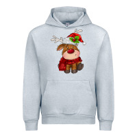 Heather Grey christmas baby deer Urban Hoodie - MaliasSmallBusiness