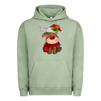 Pigment Oil Green christmas baby deer Urban Hoodie - MaliasSmallBusiness