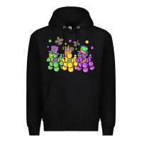 Black mardi gras bead dogs Premium Hoodie - MaliasSmallBusiness