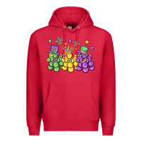 Cardinal mardi gras bead dogs Premium Hoodie - MaliasSmallBusiness