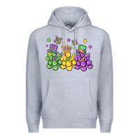 Heather Grey mardi gras bead dogs Premium Hoodie - MaliasSmallBusiness