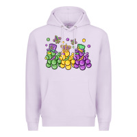 Lilac mardi gras bead dogs Premium Hoodie - MaliasSmallBusiness