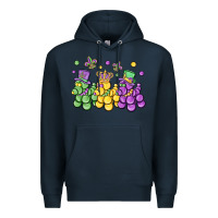 Navy mardi gras bead dogs Premium Hoodie - MaliasSmallBusiness