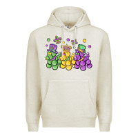 Oatmeal Heather mardi gras bead dogs Premium Hoodie - MaliasSmallBusiness