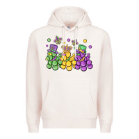 Pale Pink mardi gras bead dogs Premium Hoodie - MaliasSmallBusiness