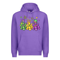 Purple mardi gras bead dogs Premium Hoodie - MaliasSmallBusiness