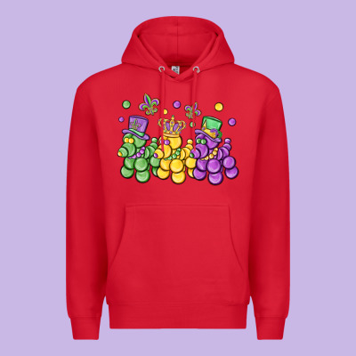 Mardi Gras Bead Dogs Premium Hoodie Designed By Maliassmallbusiness