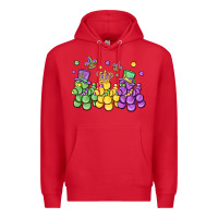 Red mardi gras bead dogs Premium Hoodie - MaliasSmallBusiness