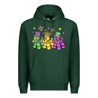 Sports Green mardi gras bead dogs Premium Hoodie - MaliasSmallBusiness