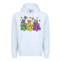 White mardi gras bead dogs Premium Hoodie - MaliasSmallBusiness