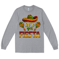 Heather Grey Let's Get Fiesta Long Sleeve Tee - texasbilliewilder