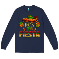 Navy Let's Get Fiesta Long Sleeve Tee - texasbilliewilder