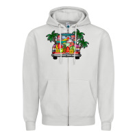 Dove Grey summer truck Zipper Hoodie - CowhideDigitalArt