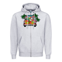 Heather Grey summer truck Zipper Hoodie - CowhideDigitalArt