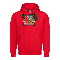 Red summer truck Zipper Hoodie - CowhideDigitalArt