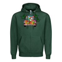 Sports Green summer truck Zipper Hoodie - CowhideDigitalArt