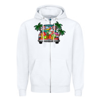 White summer truck Zipper Hoodie - CowhideDigitalArt