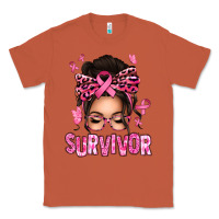 Copper breast cancer survivor afro messy bun Classic Tee - texasbilliewilder