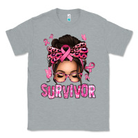 Heather Grey breast cancer survivor afro messy bun Classic Tee - texasbilliewilder