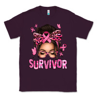 Plum breast cancer survivor afro messy bun Classic Tee - texasbilliewilder