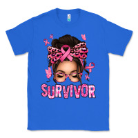 True Royal breast cancer survivor afro messy bun Classic Tee - texasbilliewilder