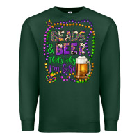 Sports Green beads & beer that's why i'm here Premium Sweatshirt - Artiststas