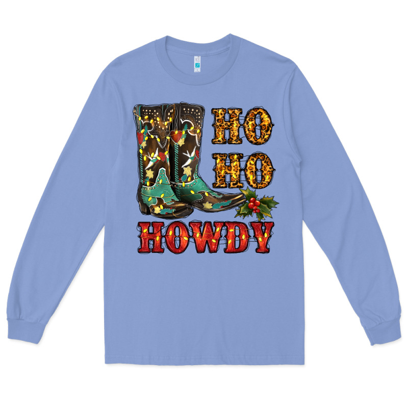 Christmas Cowboy Boots Ho Ho Howdy Long Sleeve Tee by RanaPortraitStore | Teevron