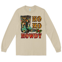 Mushroom christmas cowboy boots ho ho howdy Long Sleeve Tee - RanaPortraitStore