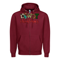 Burgundy howdy christmas Zipper Hoodie - FaDigitalArtStudio