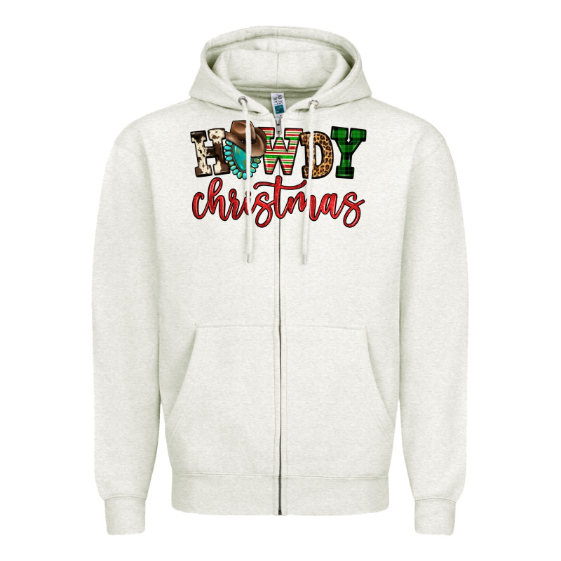 Howdy Christmas Zipper Hoodie by FaDigitalArtStudio | Teevron