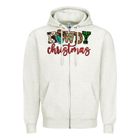 Oatmeal Heather howdy christmas Zipper Hoodie - FaDigitalArtStudio