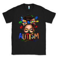 Black autism mom afro messy bun Classic Tee - texasbilliewilder