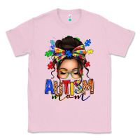 Bubblegum Pink autism mom afro messy bun Classic Tee - texasbilliewilder